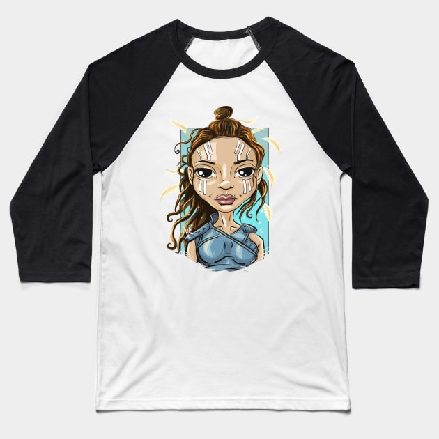 Pop Culture Caricature #15 - Valkyrie Baseball T-Shirt by yazgar